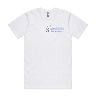 Salve Regina in Blue on a White Heavy Weight Shirt Thumbnail